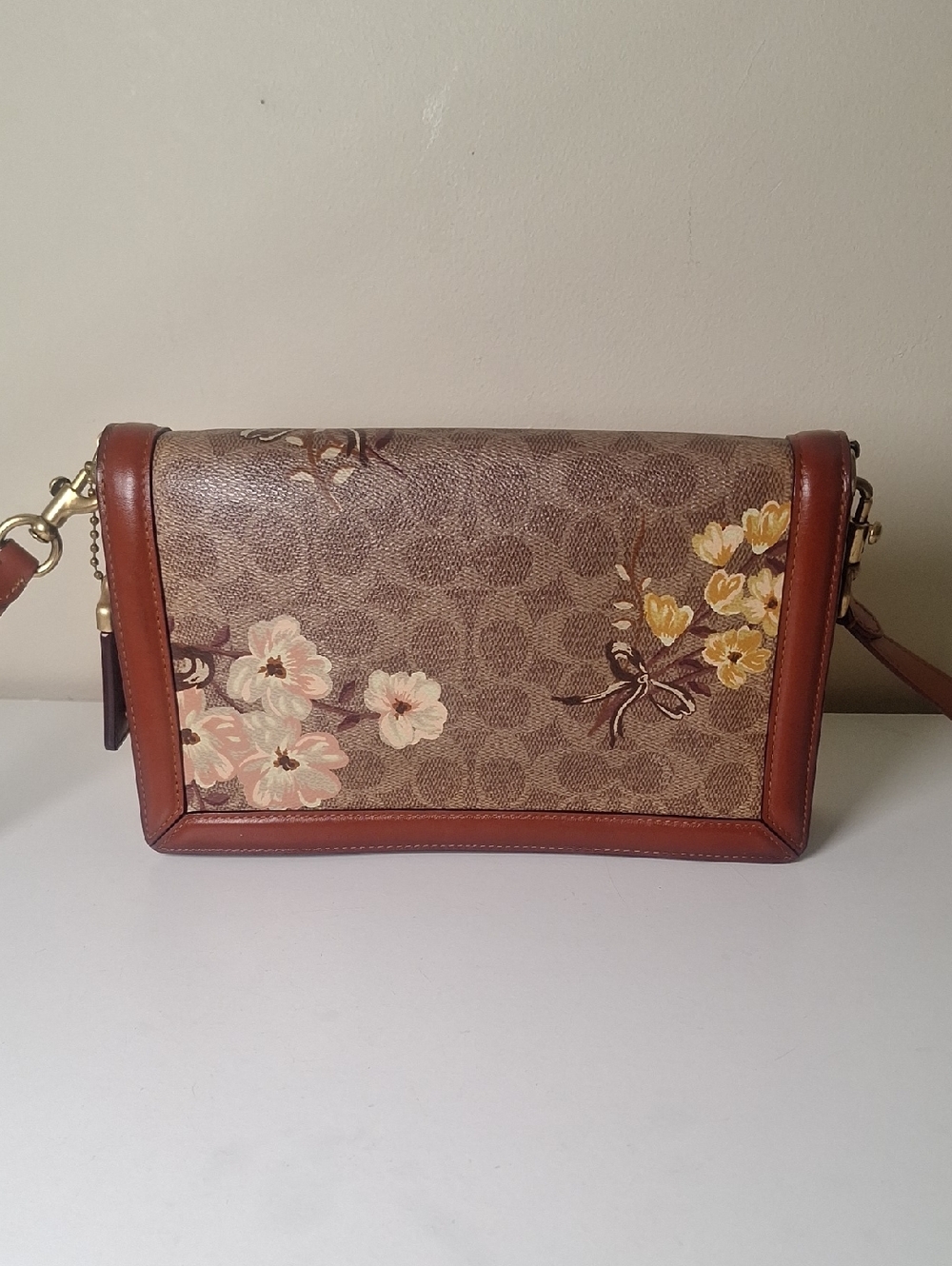 COACH Riley Signature Canvas Prairie Floral Print Crossbody - Picture 9 of 14